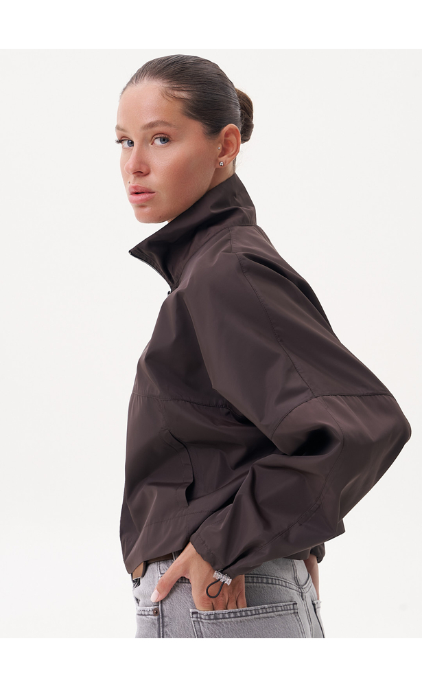Women’s FRND Sonata Bomber Windbreaker in Chocolate Brown