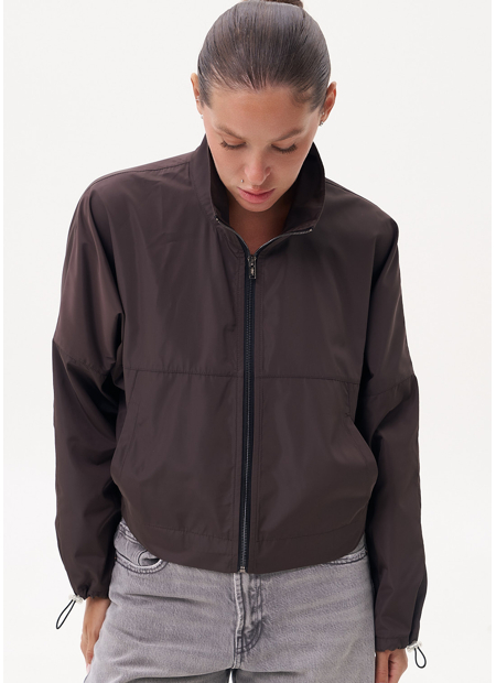 Women’s FRND Sonata Bomber Windbreaker in Chocolate Brown