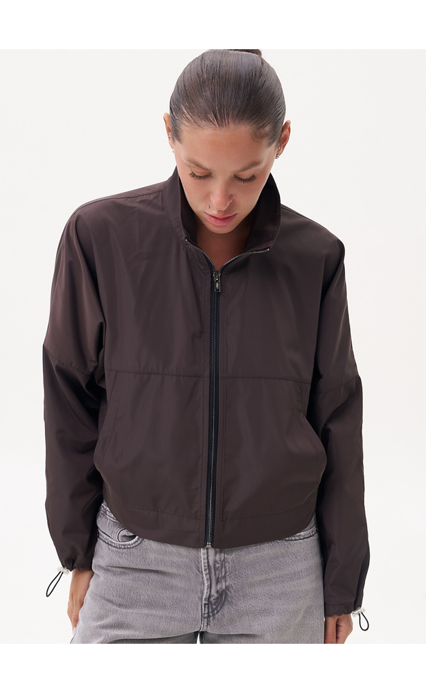 Women’s FRND Sonata Bomber Windbreaker in Chocolate Brown