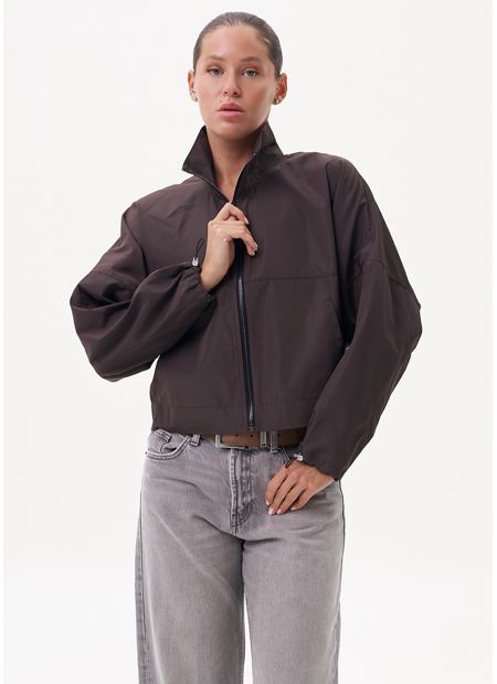 Women’s FRND Sonata Bomber Windbreaker in Chocolate Brown