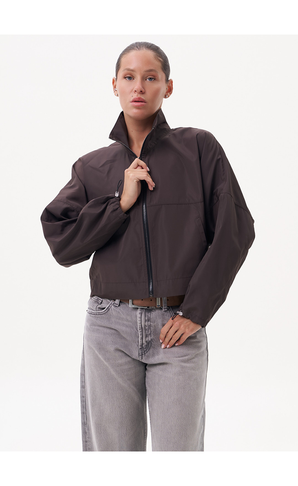 Women’s FRND Sonata Bomber Windbreaker in Chocolate Brown
