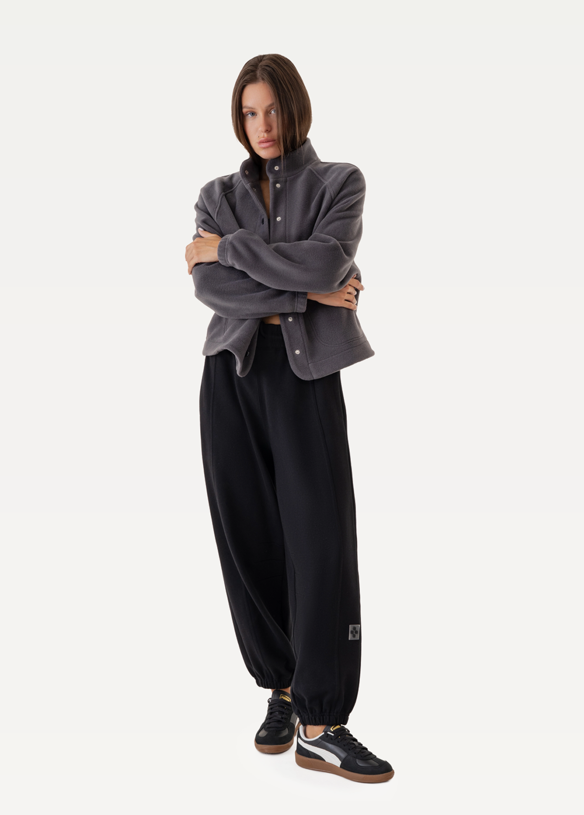 Бомбер жiночий FRND FOR FRIENDS Level Polar Fleece темно-сірого кольору