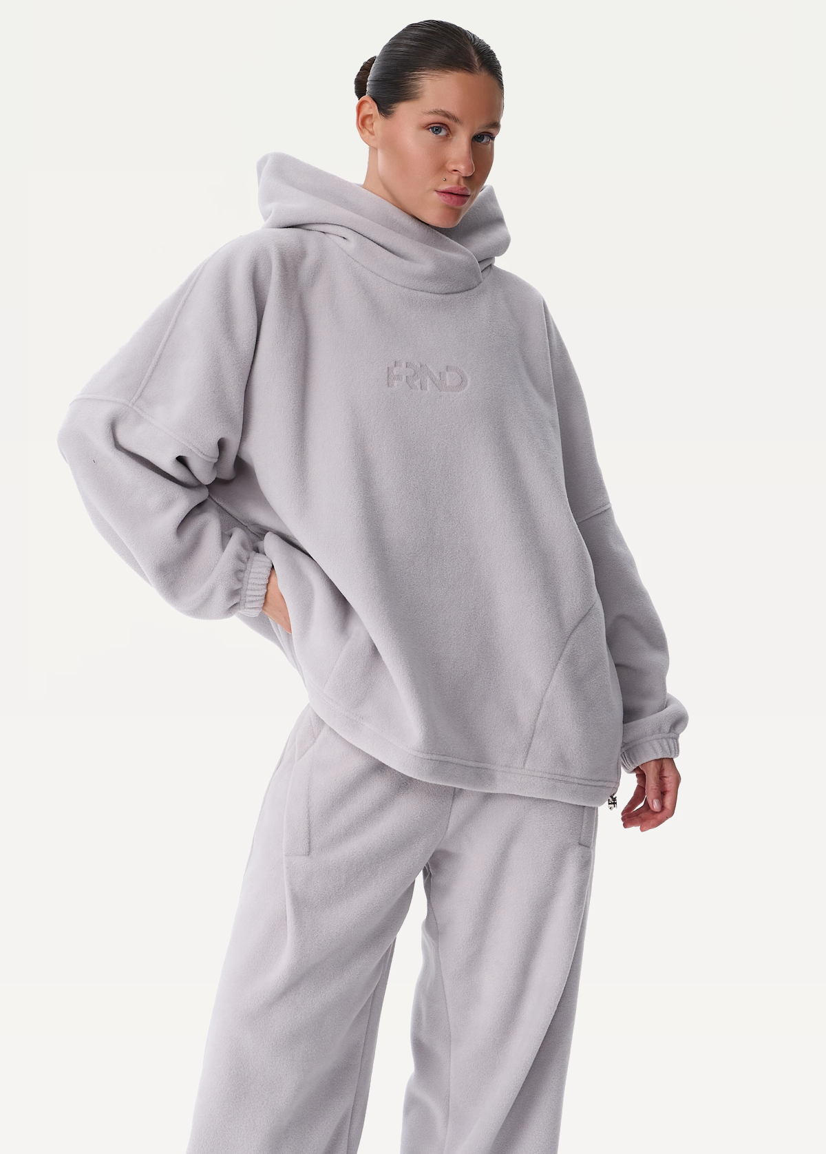 Худі жіноче FRND FOR FRIENDS Evelyn Polar Fleece світло-сірого кольору