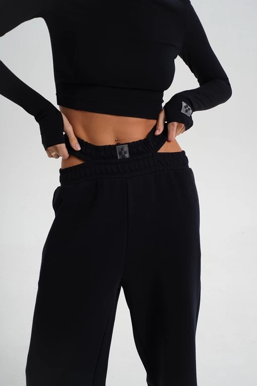 Штани FRND FOR FRIENDS Spicy Pants з акцентним подвійним поясом чорного кольору